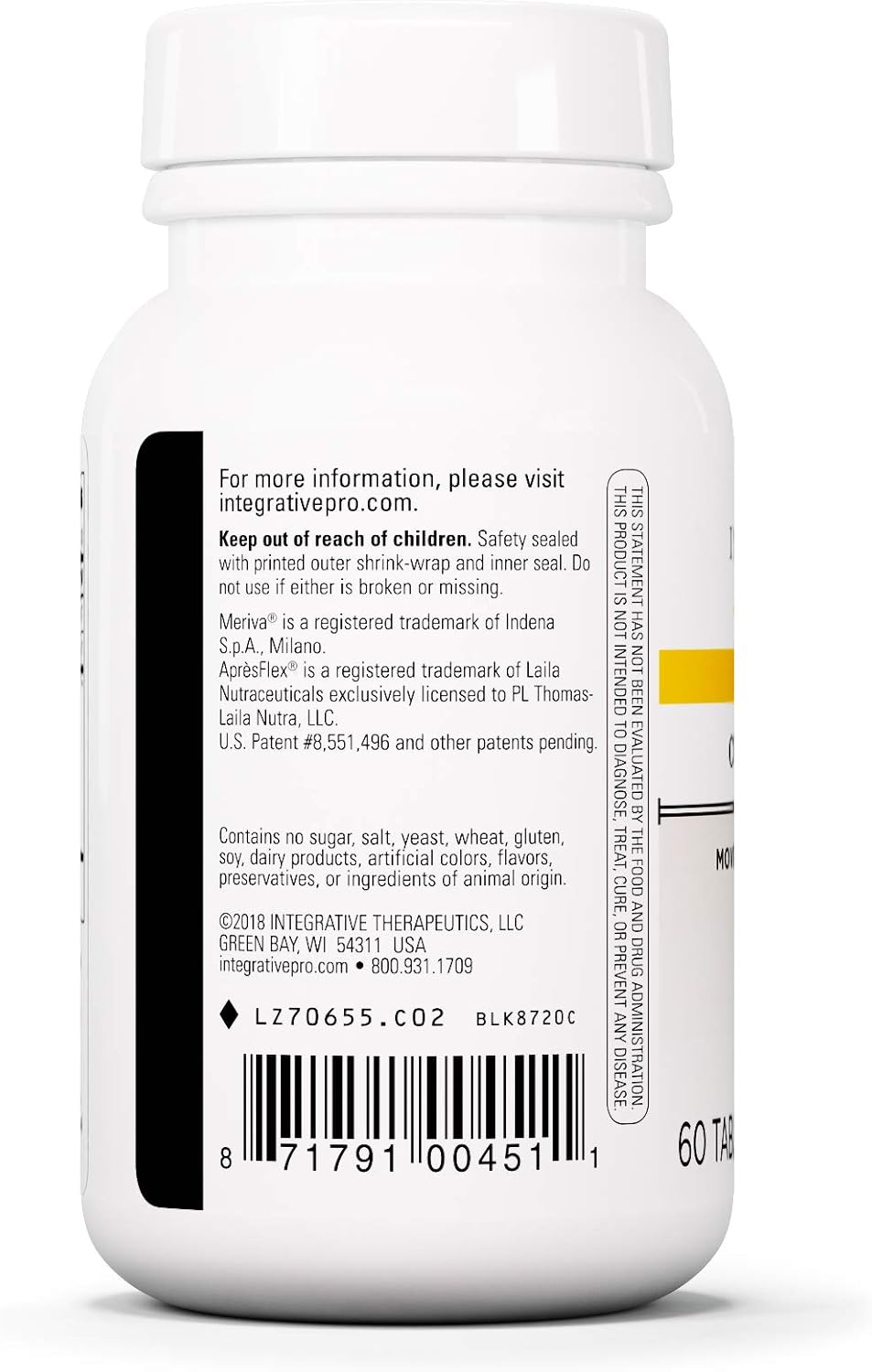 Integrative Therapeutics Curcumax Pro Tablets - Vegan Movement Support Formula with Meriva Curcumin Extract - 60 Dairy-Free Supplements