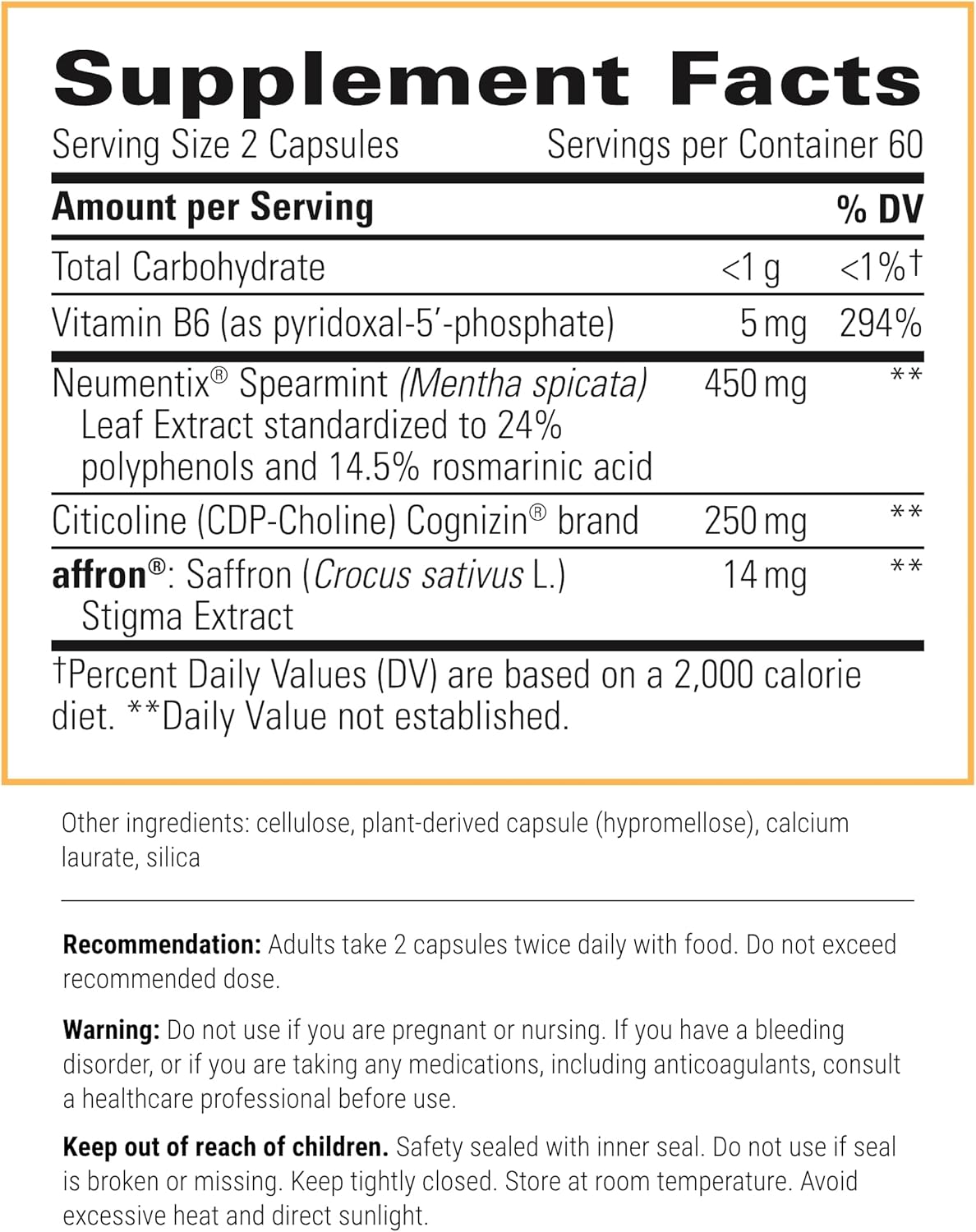 Integrative Therapeutics Neurologix - Memory & Focus Brain Support Supplement - Nootropic for Concentration & Brain Health - 120 Capsules