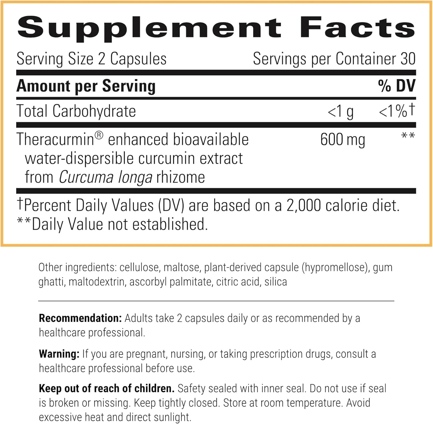 Integrative Therapeutics Theracurmin HP - High Absorption Turmeric & Curcumin Supplement - Vegan - 60 Capsules