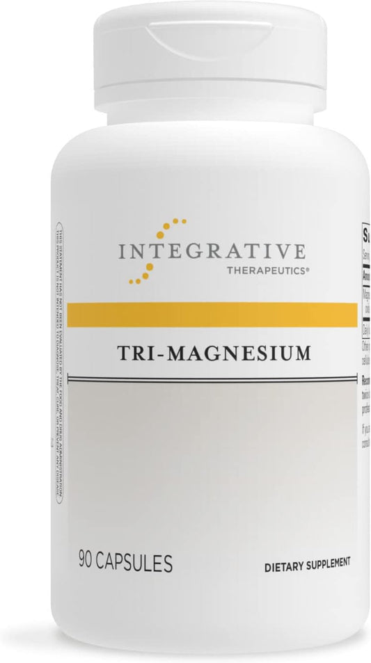 Integrative Therapeutics Tri-Magnesium Capsules - Promotes Bone and Dental Health, Cardiovascular Support, and Calmness - 90 Count