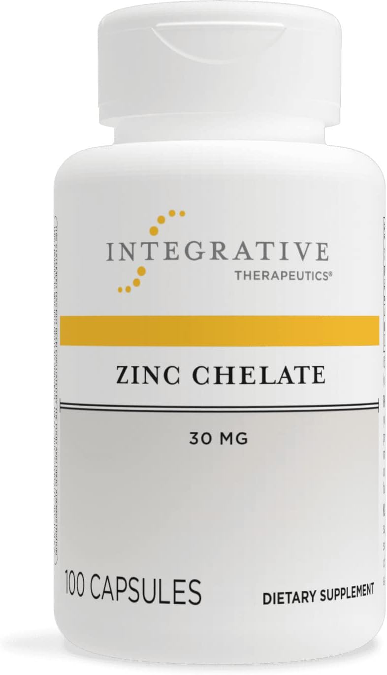 Integrative Therapeutics Zinc Chelate Supplement for Immune Support - 100 Capsules, High Absorption Formula