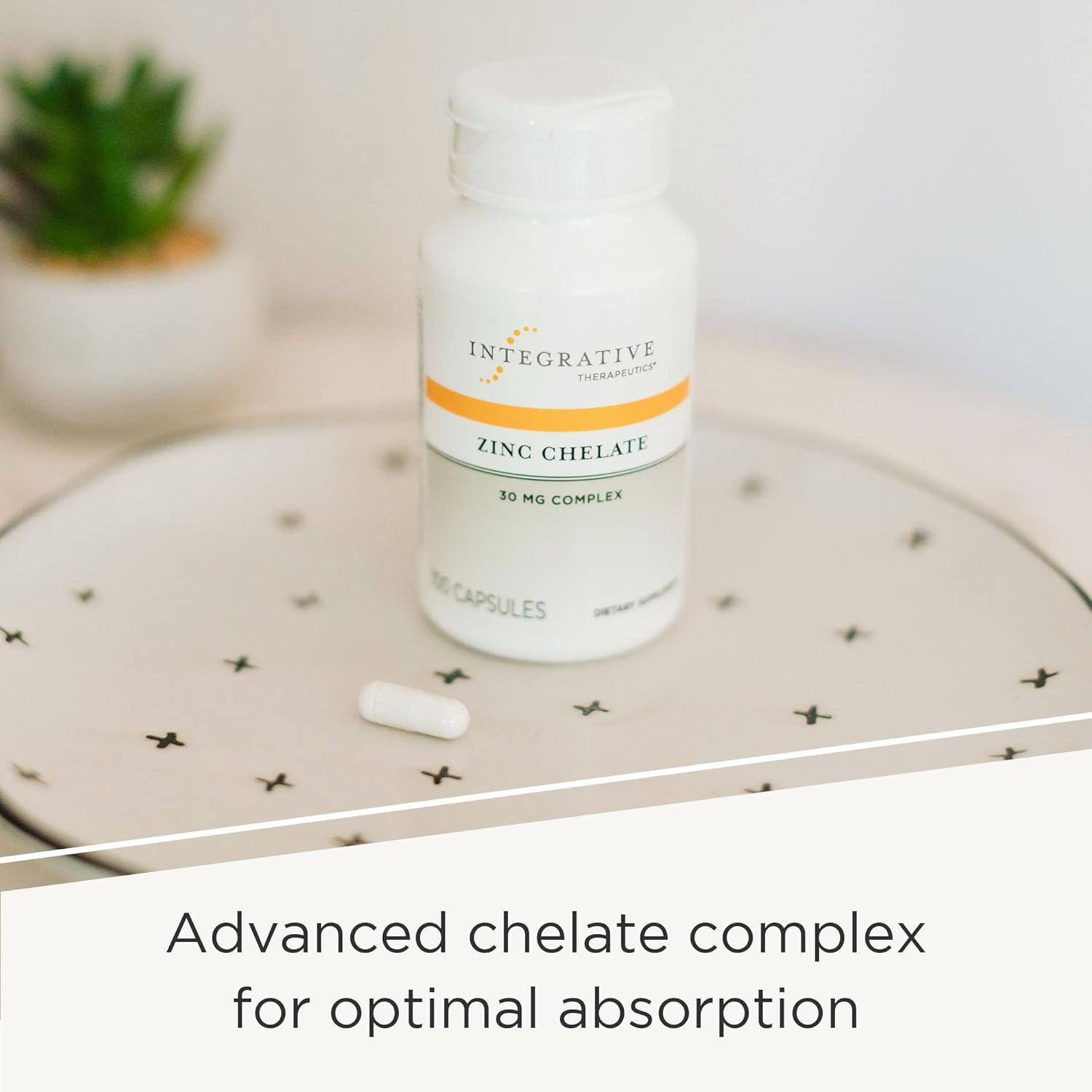 Integrative Therapeutics Zinc Chelate Supplement for Immune Support - 100 Capsules, High Absorption Formula