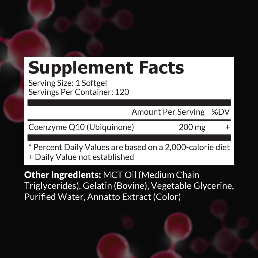 Intelligent Labs CoQ10 Ubiquinone Softgels 200mg | Enhanced Absorption with MCT Oil | 120 Servings, 4 Months Supply | Non-GMO