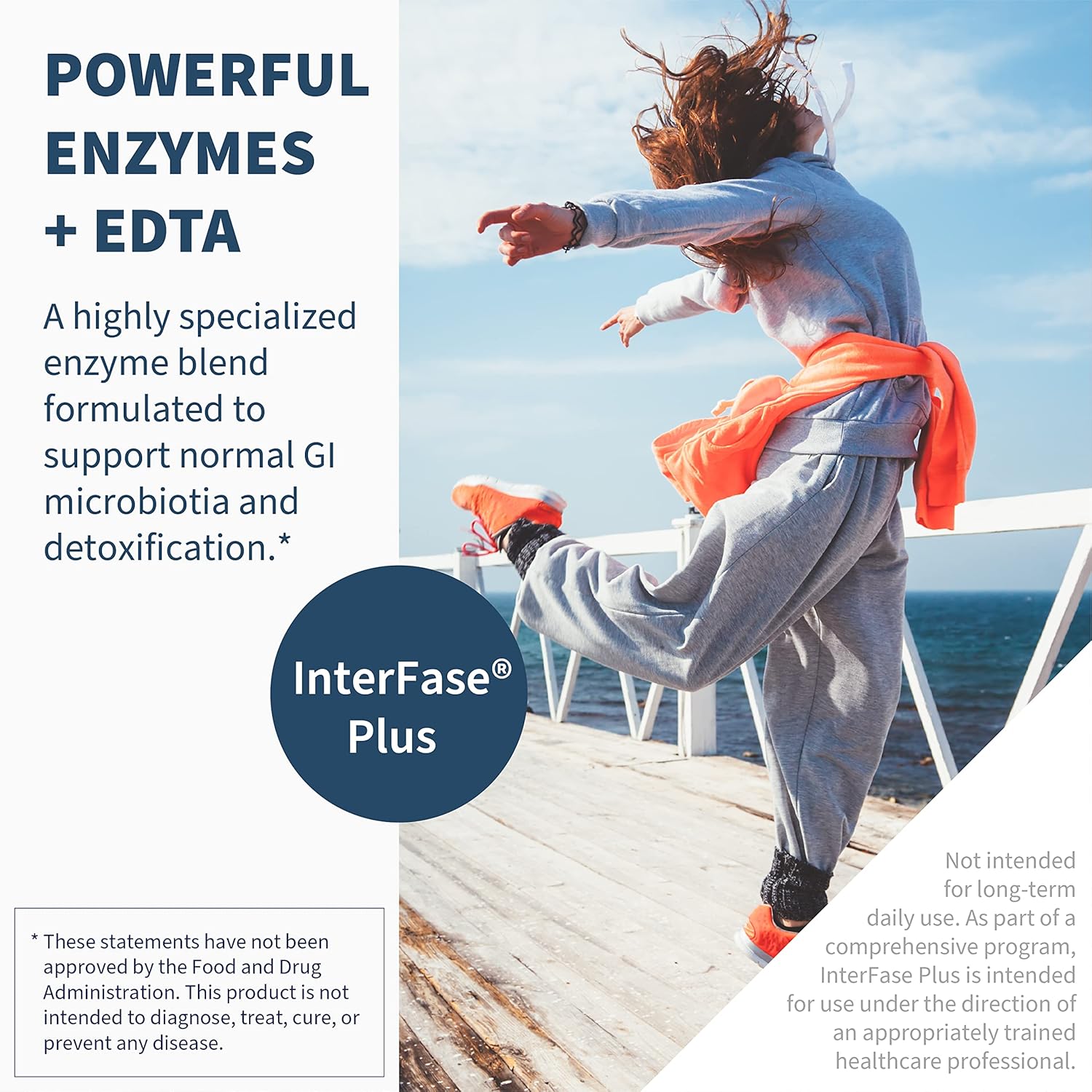 Interfase Plus Enzyme Combination with EDTA - Supports Gastrointestinal Health, Gut Flora, Biofilm Disruption, and Detox - 60 Capsules