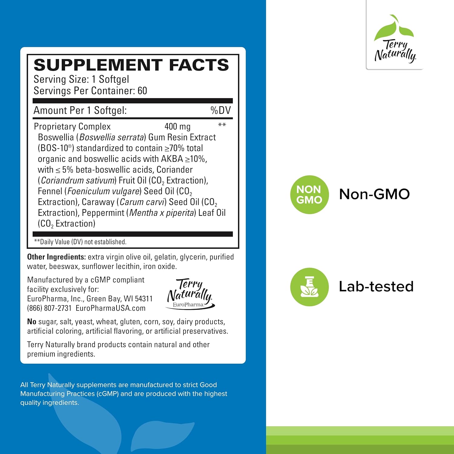 Intestinal Bowel Support Softgels with Coriander, Fennel, Carraway, Peppermint - Gut Health Supplement for Digestive Support - 60 Softgels