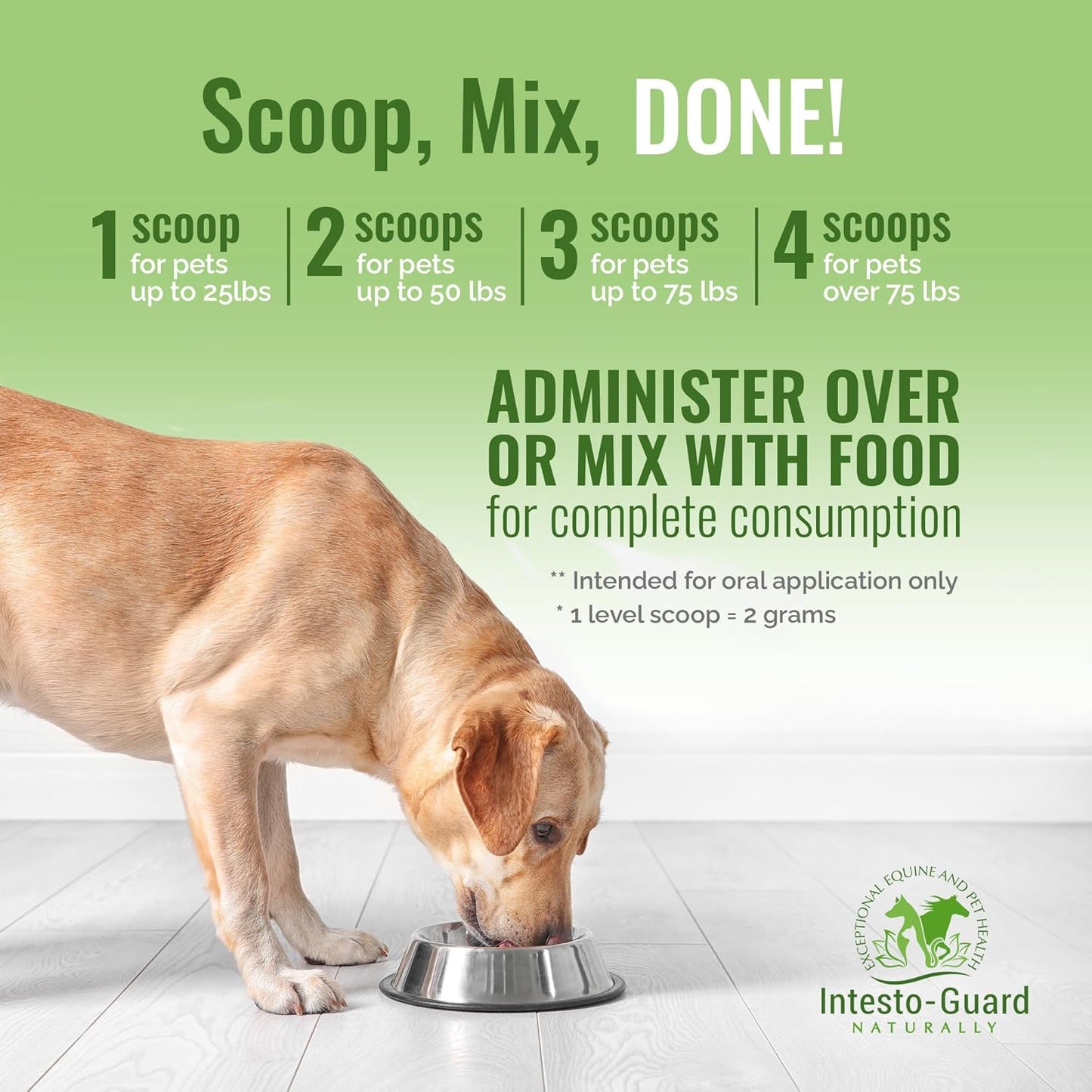 Intesto-Guard Probiotic Powder for Dogs & Cats - Prebiotic & Probiotics for Bowel, Digestive & Immune Support - 90 Day Supply - All-Natural