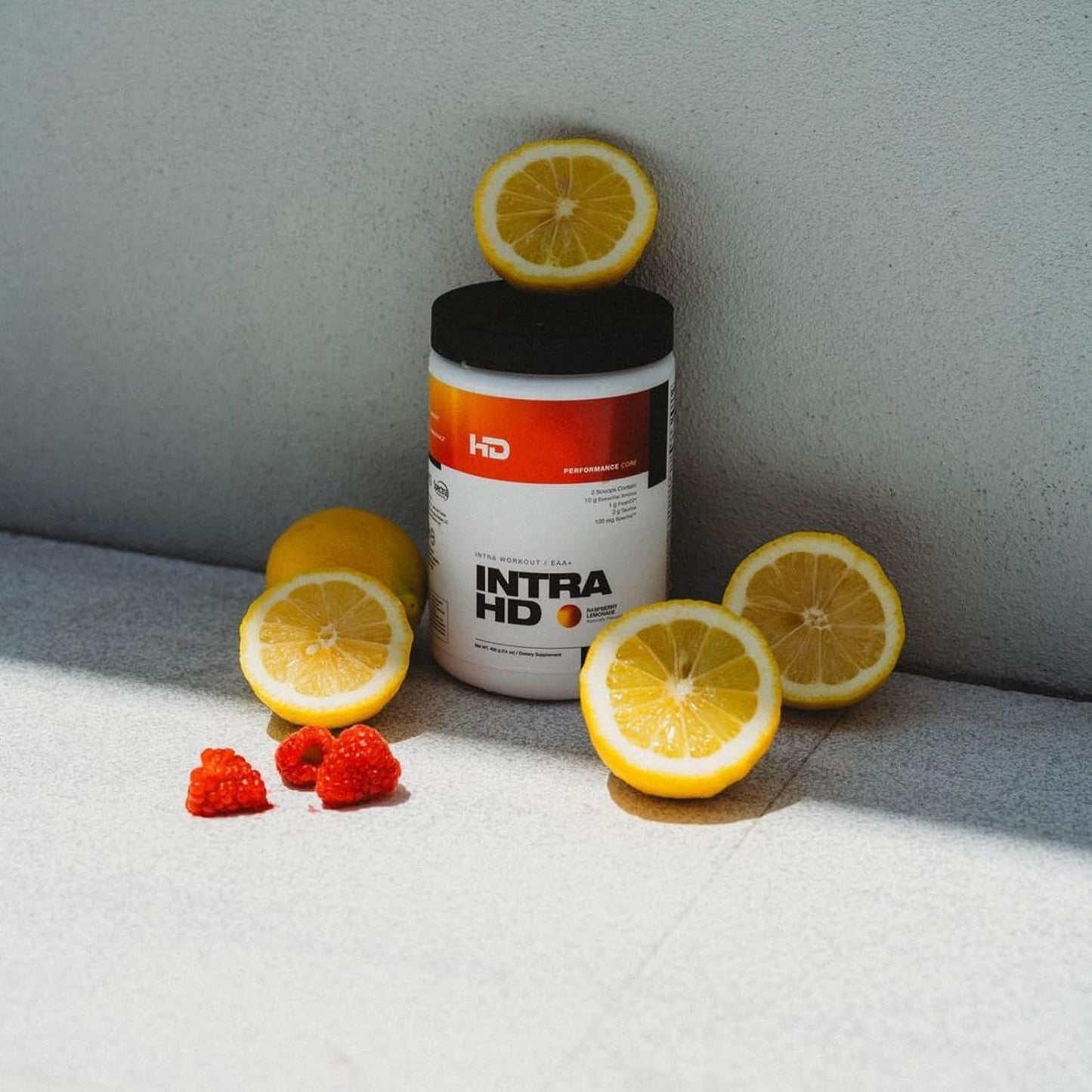 IntraHD Essential Aminos: High-Definition Muscle Recovery Drink - 10g EAAs, 100mg Spectra, 1g Coconut Water Powder - Raspberry Lemonade Flavor - 40/20 Servings