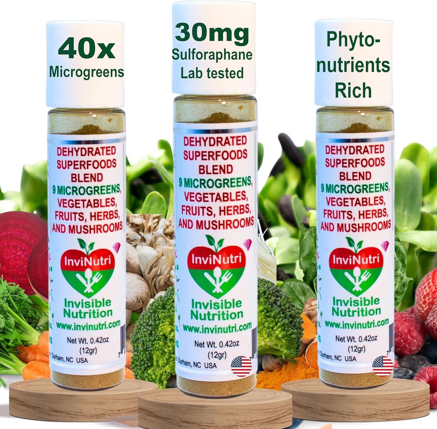 Invisible Nutrition Powder for Extreme Picky Eaters - Organic Superfood Boost for ARFID & ASD - 40x Nutrient-Rich with Sulforaphane - 72 Servings