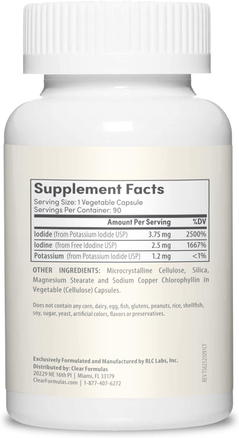 Iodine and Iodide Supplement for Thyroid Health and Hormone Balance - 90 Capsules