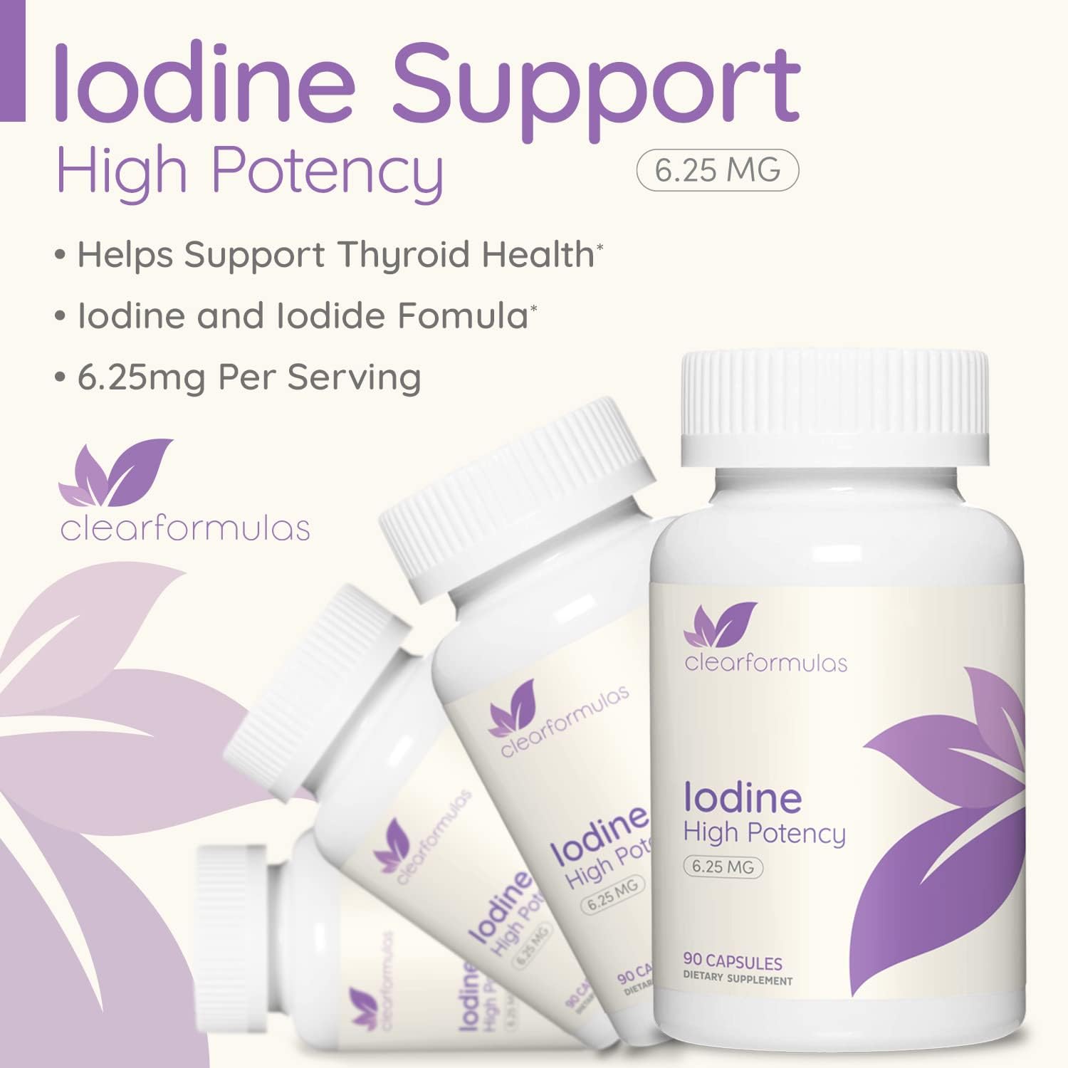 Iodine and Iodide Supplement for Thyroid Health and Hormone Balance - 90 Capsules