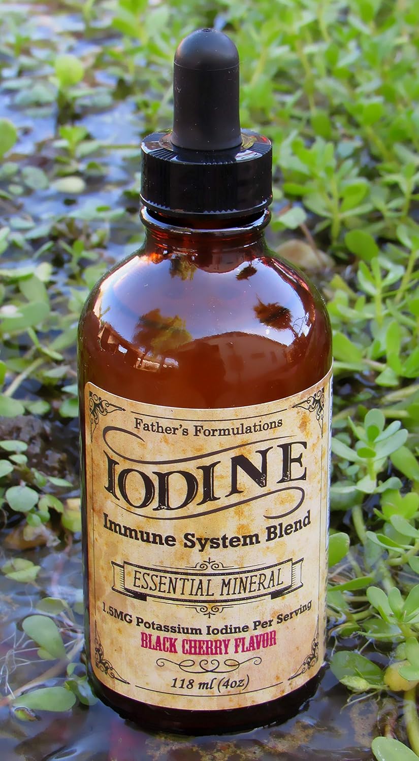 Iodine Supplement Drops for Thyroid Support, Immune System Boost, Focus, Energy - 4oz, Great Taste, Highly Absorbable