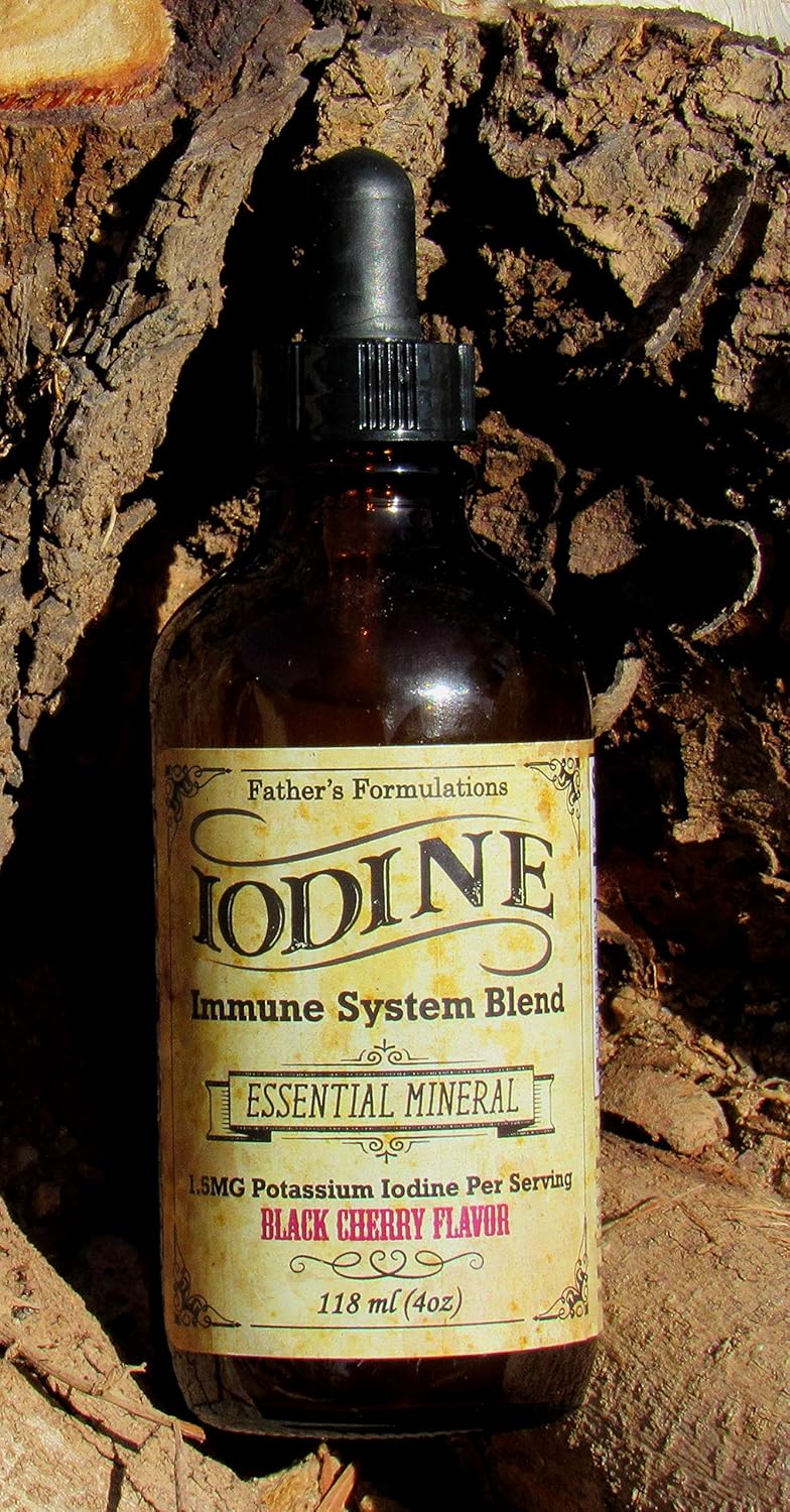 Iodine Supplement Drops for Thyroid Support, Immune System Boost, Focus, Energy - 4oz, Great Taste, Highly Absorbable