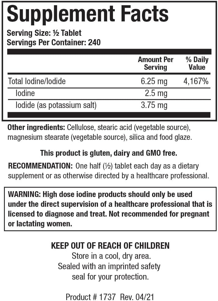Iodizyme HP Iodine Supplement for Thyroid Support and Energy - 120 Tablets