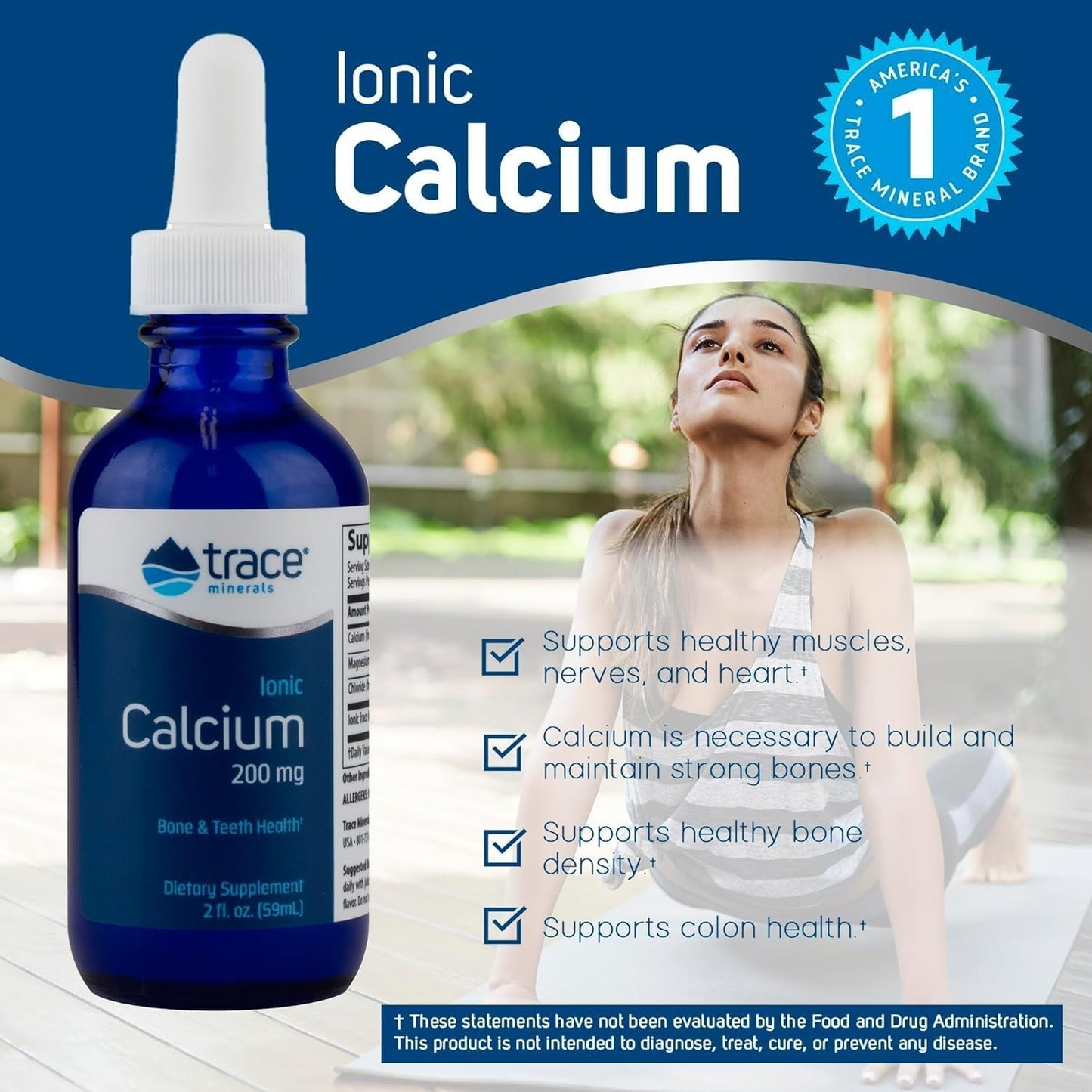 Ionic Calcium Supplement for Bone & Nerve Health - Support Mineral Absorption - 2 fl oz