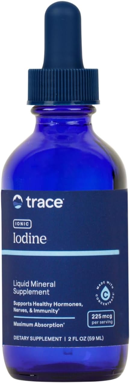 Ionic Iodine Drops with Magnesium - 225 mcg Supplement for Immune & Thyroid Health - Supports Nervous System - 2 fl oz