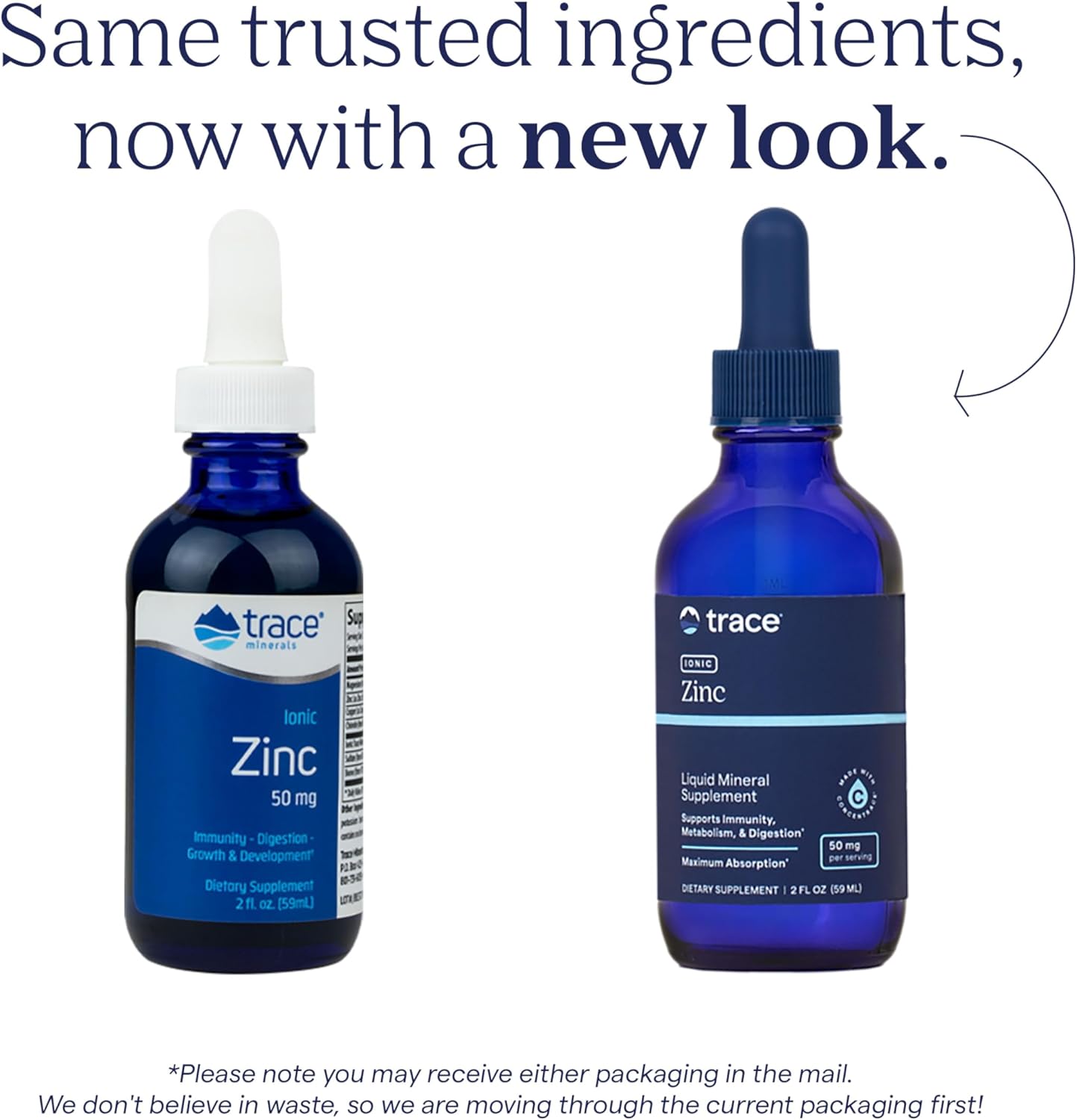 Ionic Zinc Trace Minerals Supplement - 50 mg for Digestion & Immune Support - Magnesium, Chloride, Skin & Brain Health - 2 fl oz