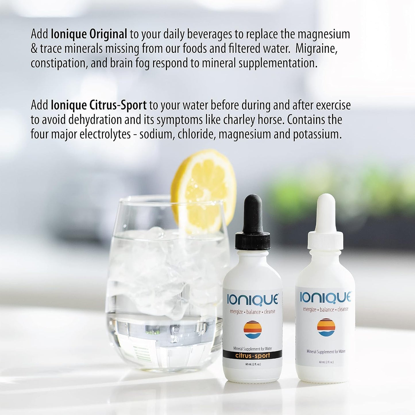 Ionique Mineral Supplement: Magnesium & Trace Minerals for Hydration Support - Migraine, Constipation, Brain Fog, Muscle Cramps, Sleep - 2 oz Liquid Drops