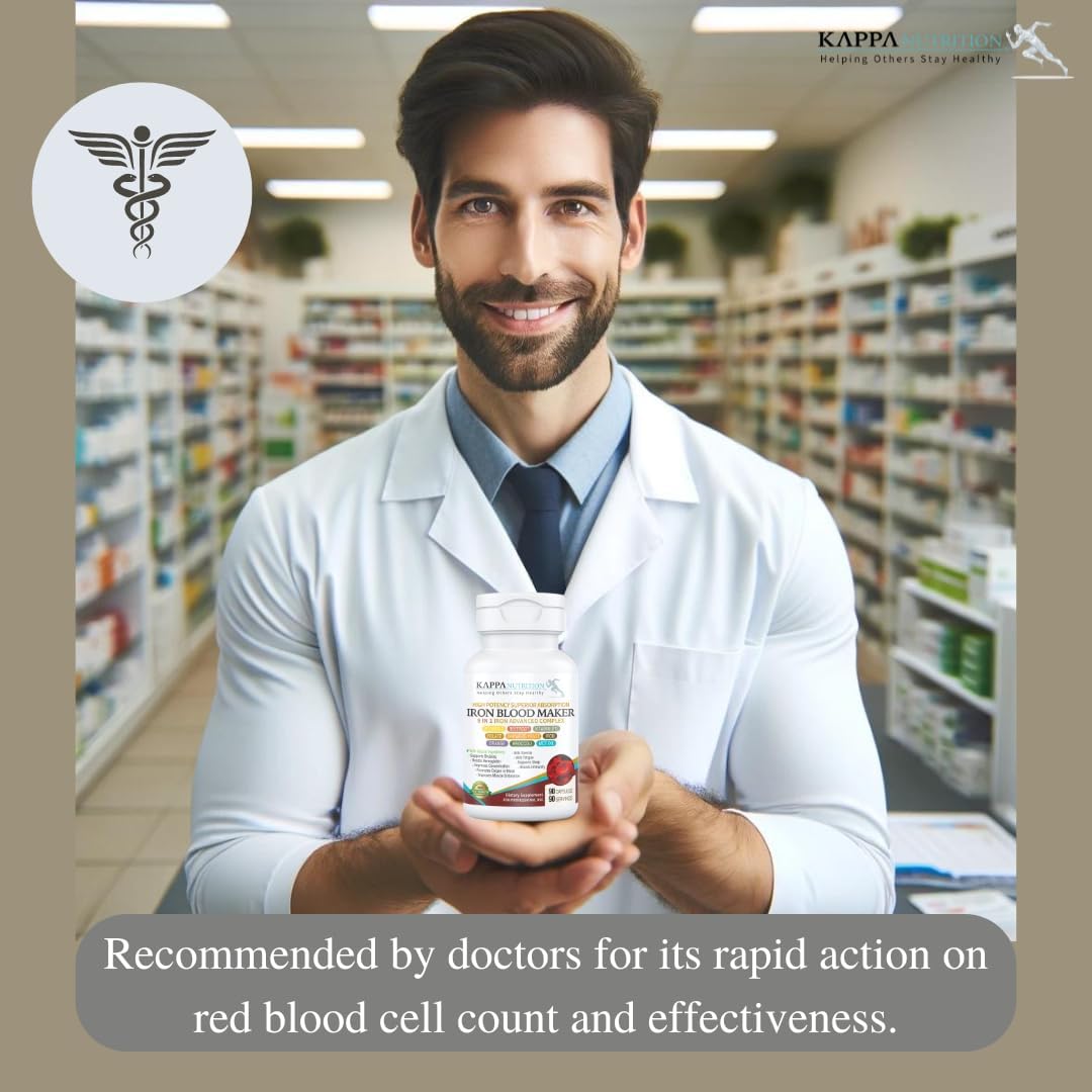 Iron 26mg, Vitamin C, Orange, Folate, B12, Beetroot, Broccoli & MCT Oil Complex - 90 Capsules