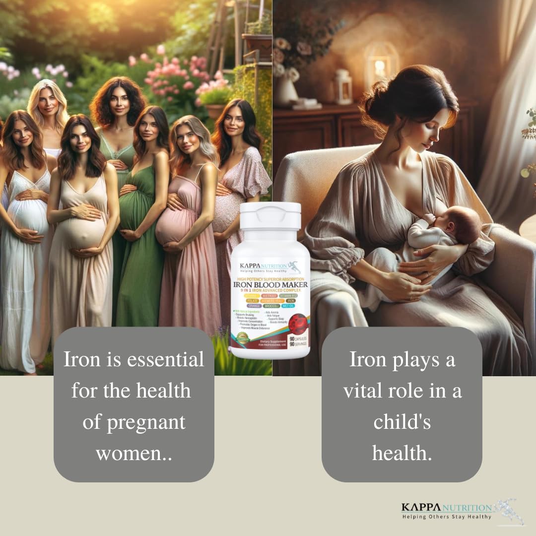 Iron 26mg, Vitamin C, Orange, Folate, B12, Beetroot, Broccoli & MCT Oil Complex - 90 Capsules