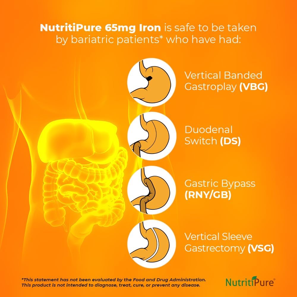 Iron and Vitamin C Chewable Bundle - 65mg, Orange & Pineapple Flavor - 120 Day Supply for Women and Men