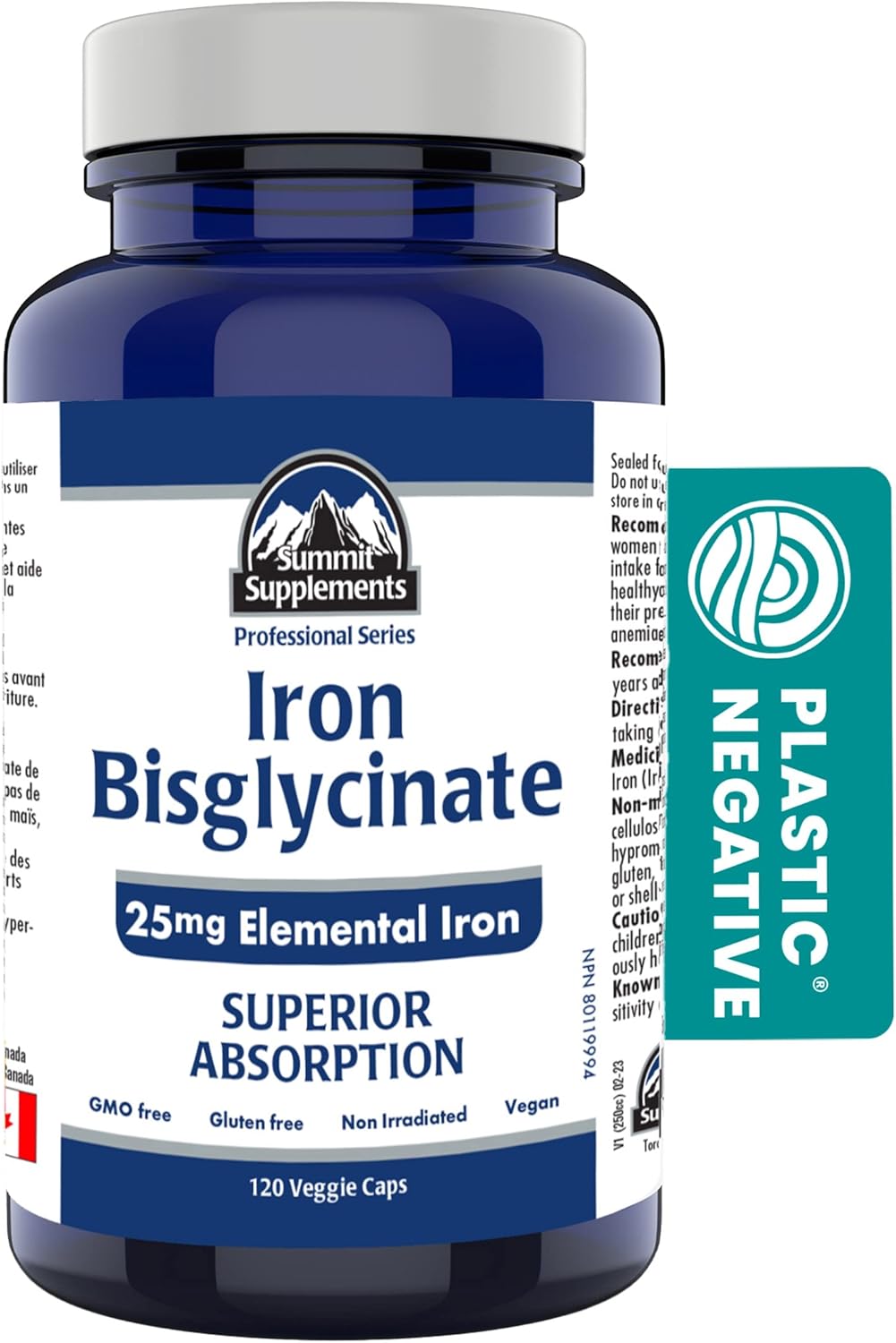 Iron Bisglycinate Supplement for Pregnancy - 25mg Elemental Iron Capsules - Deficiency Support for Women - 3rd Party Tested - Made in Canada