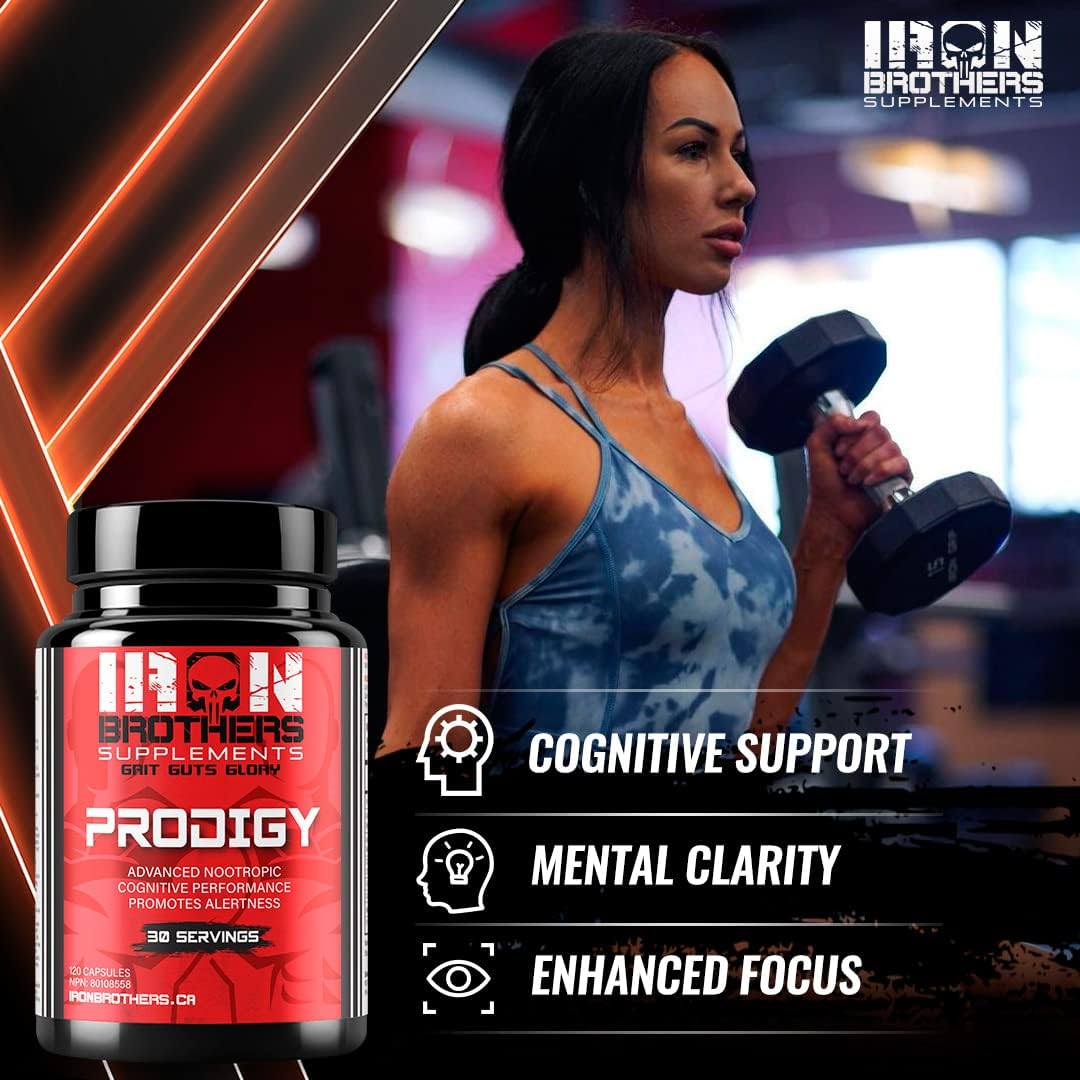 Iron Brothers Brain Boosting Supplement for Focus, Energy, and Memory - Nootropic with Lion's Mane and CDP-Choline - 120 Capsules