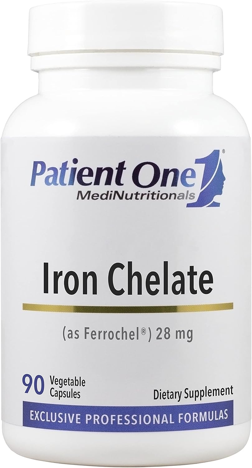 Iron Chelate Supplement 28mg | Supports Red Blood Cell Formation | Ferrochel Iron Bisglycinate | 90 Capsules