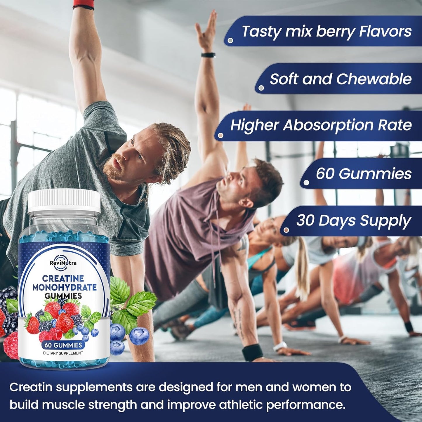 Iron & Creatine Gummy Bundle for Adults & Kids - ReviNutra Supplement