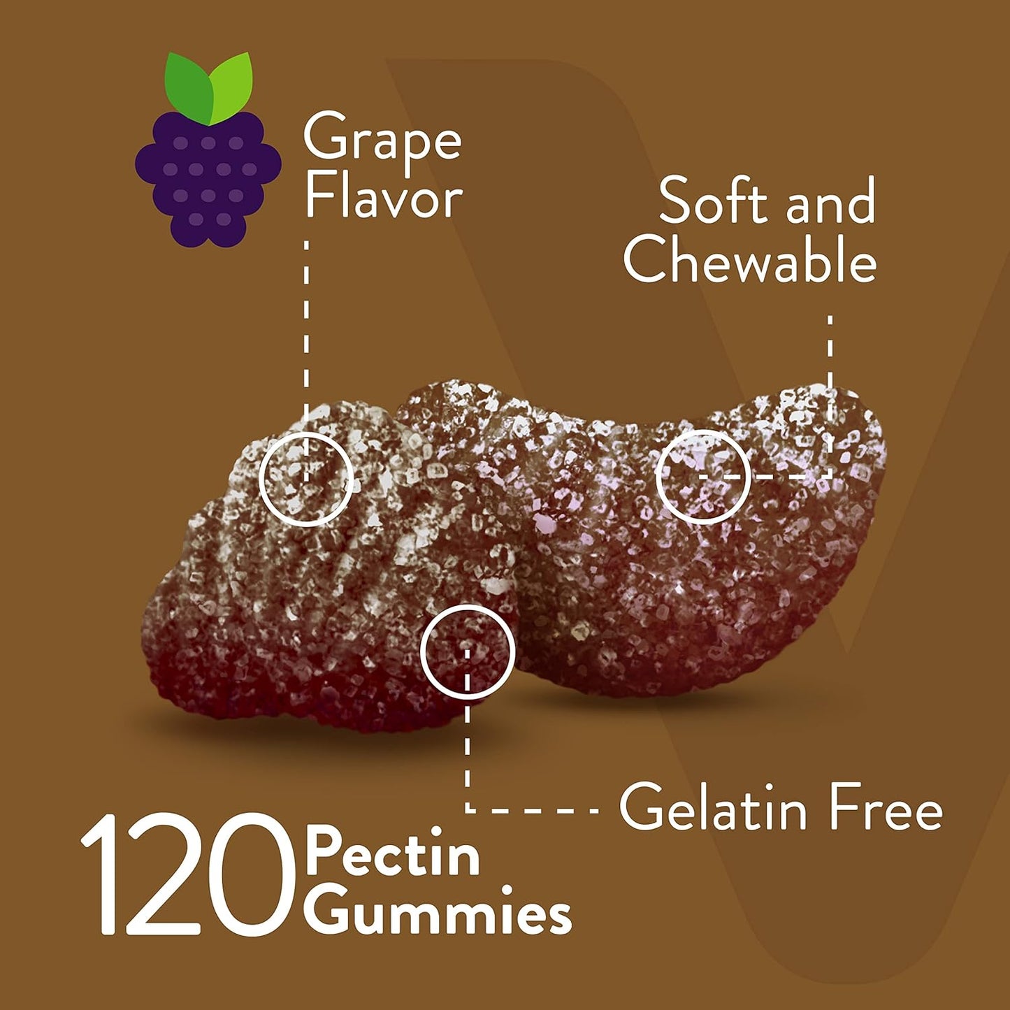 Iron Gummies with Vitamin C 20mg + 26mg for Anemia & Energy - Vegan Chewable Grape Supplements
