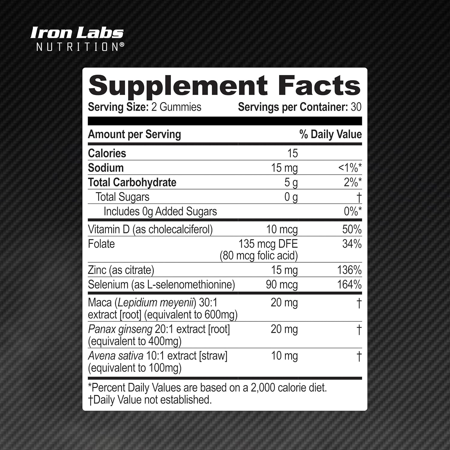 Iron Labs Nutrition Testo Gummies (60 Count) - High Strength Men's Booster with Maca, Ginseng, Zinc, and Selenium - Sugar-Free & Vegan - Mixed Berry Flavor