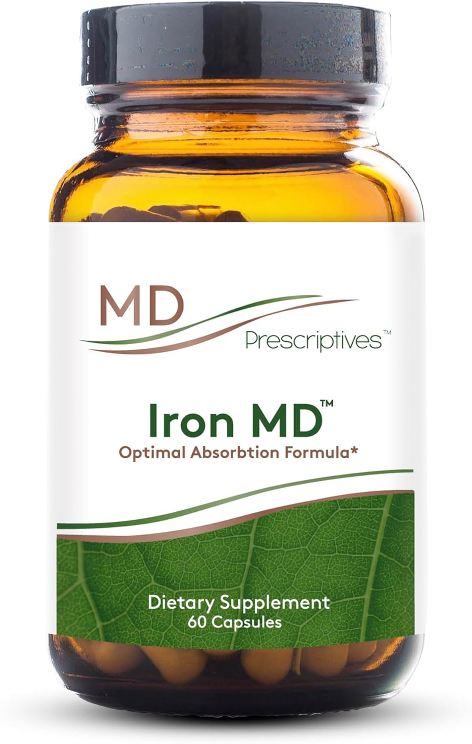 Iron MD Capsules: Daily Iron Supplement with Vitamin C, B12 & Folic Acid - 60 Veg Capsules for Men & Women - Optimal Absorption Formula