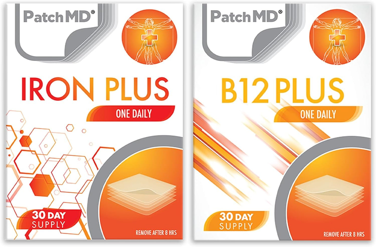 Iron Plus & B12 Plus Topical Patch Bundle - 30 Day Supply by PatchMD