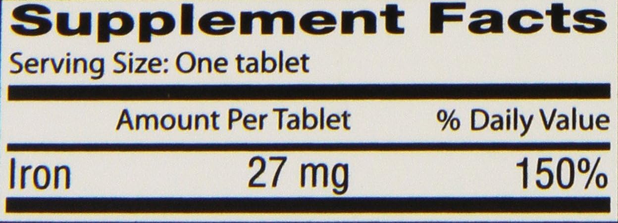 Iron Supplement Tablets - Fergon, 100 Count (Pack of 3) - Essential Mineral for Energy & Immune Support
