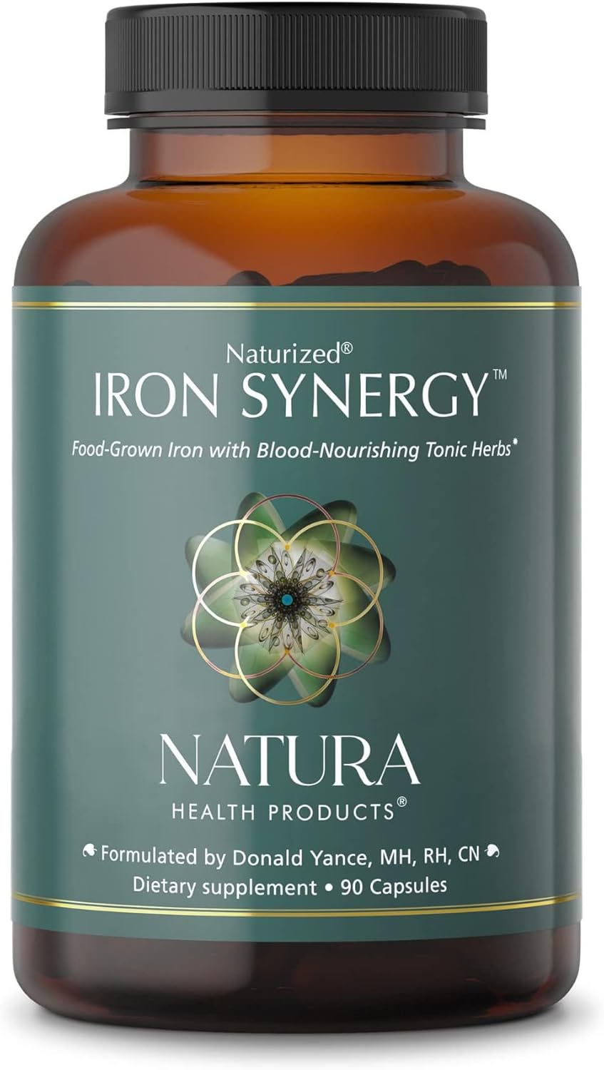Iron Synergy Supplement with Beet Root Extract & Vitamin C - 30mg Iron Complex for Healthy Levels - 90 Capsules by Natura Health