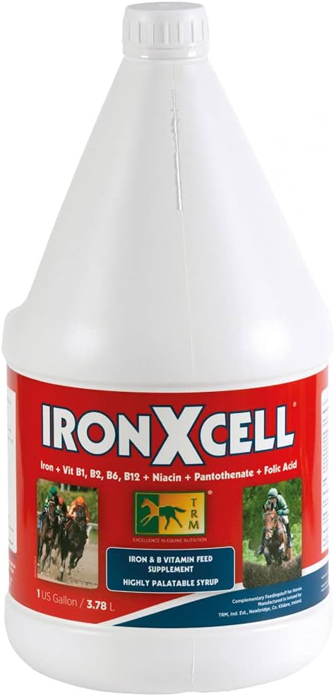 IronXcell Liquid Horse Feed Supplement for Enhanced Metabolism, Hindgut Health, and Performance - 126 fl oz/1 US Gal