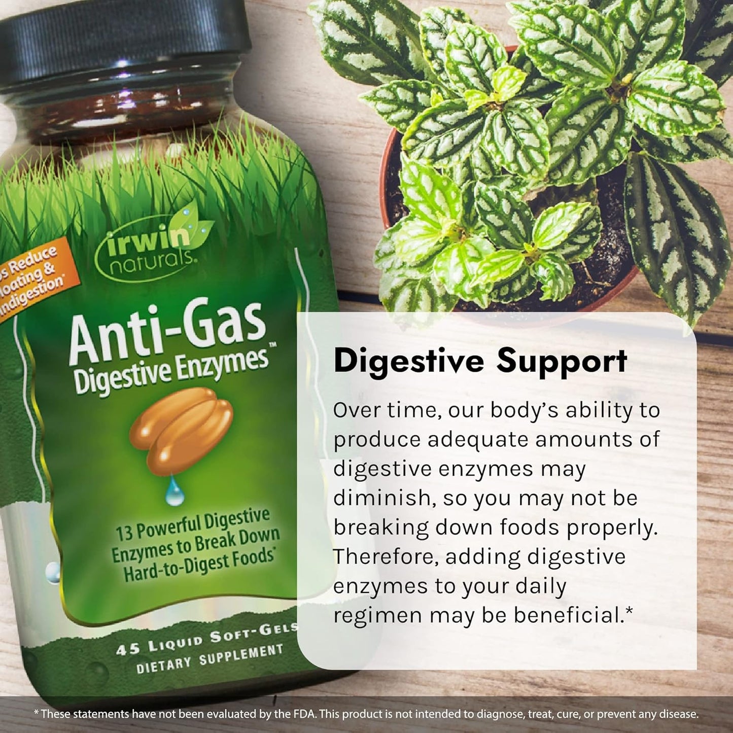 Irwin Naturals Anti-Gas Digestive Enzymes - 90 Liquid Soft-Gels for Food Breakdown & Bloating Relief - Pack of 2
