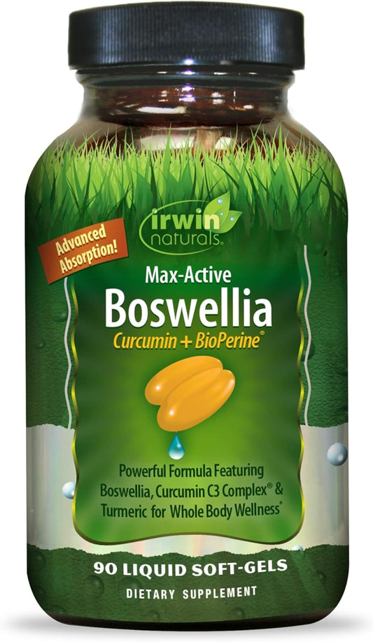 Irwin Naturals Boswellia Curcumin with BioPerine Soft-Gels - Supports Whole-Body Health - 90 Count