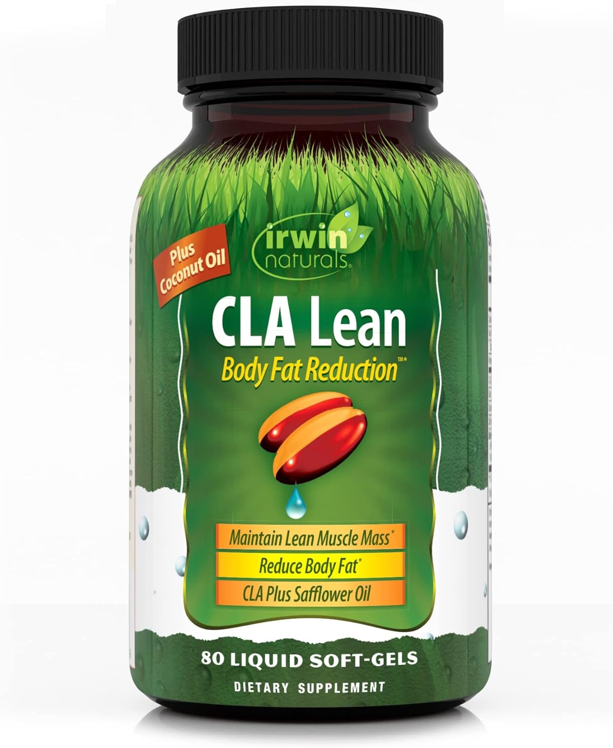Irwin Naturals CLA Lean Body Fat Reduction Liquid Soft-Gels - Reduces Body Fat & Boosts Muscle Tone - 80 Count
