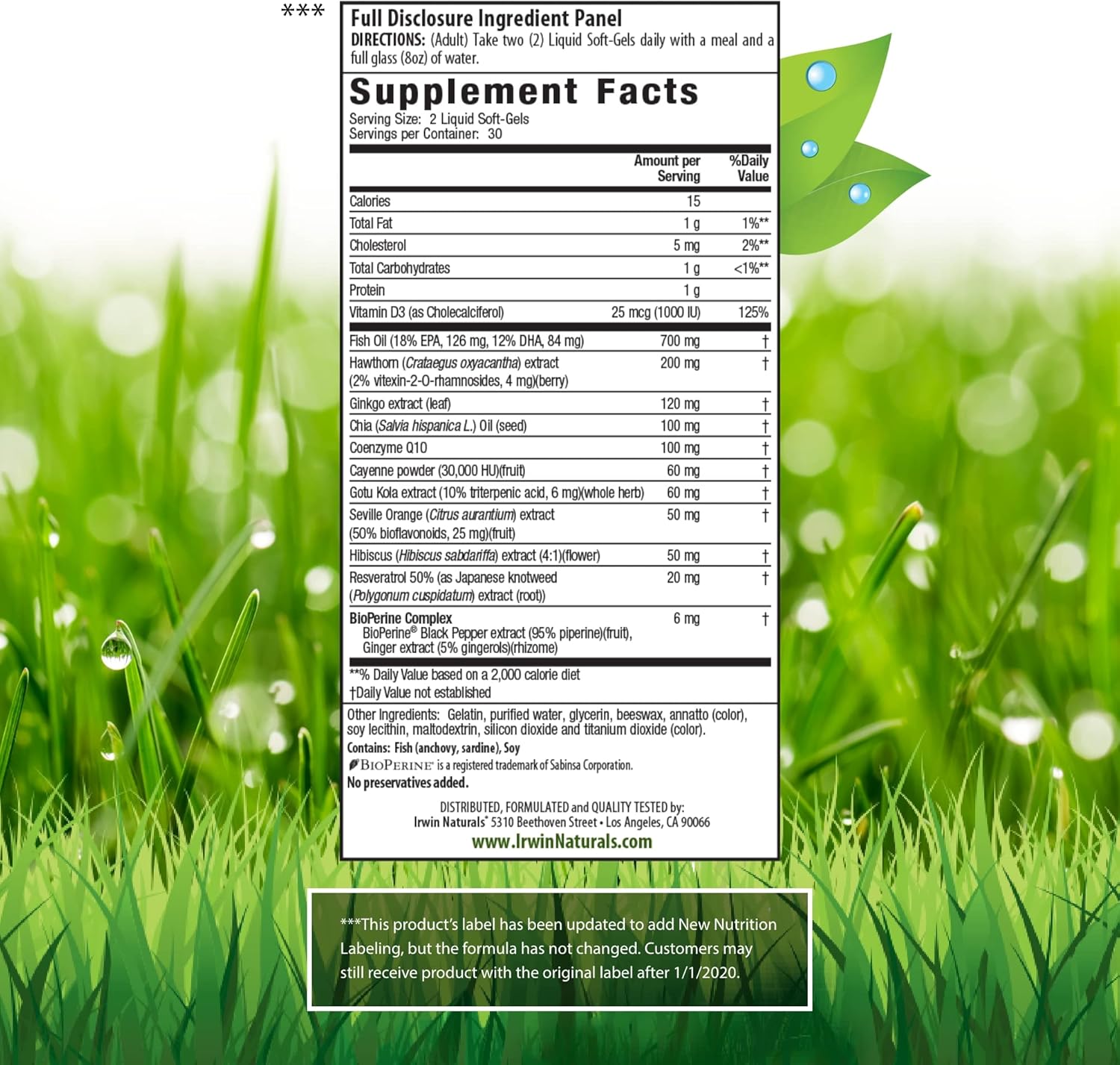 Irwin Naturals CoQ10-Plus with Chia Seed Oil for Optimal Heart Health - 60 Liquid Soft-Gels