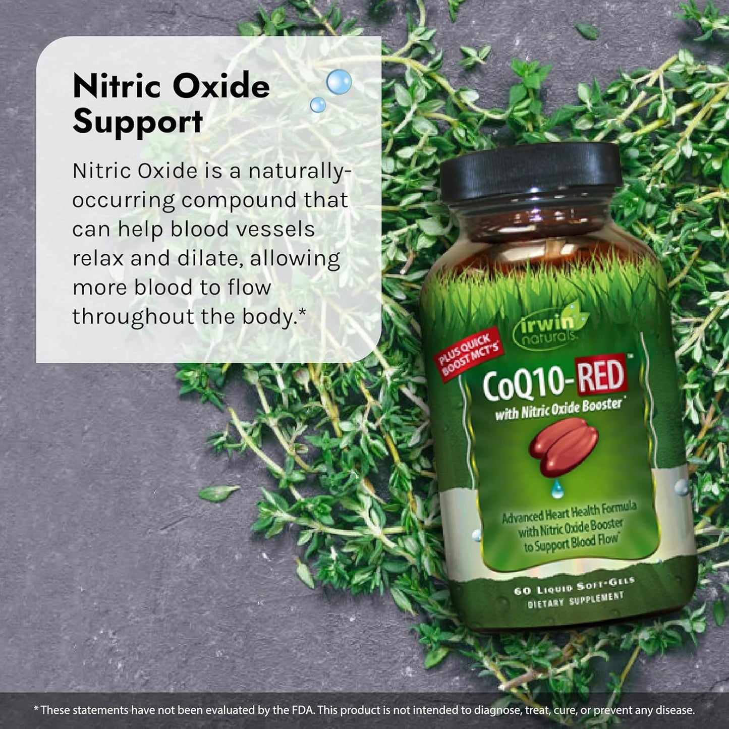 Irwin Naturals CoQ10-RED Liquid Soft-Gels - Pack of 2, 60 Servings - Advanced Heart Health Support with Nitric Oxide Booster - Supports Blood Flow