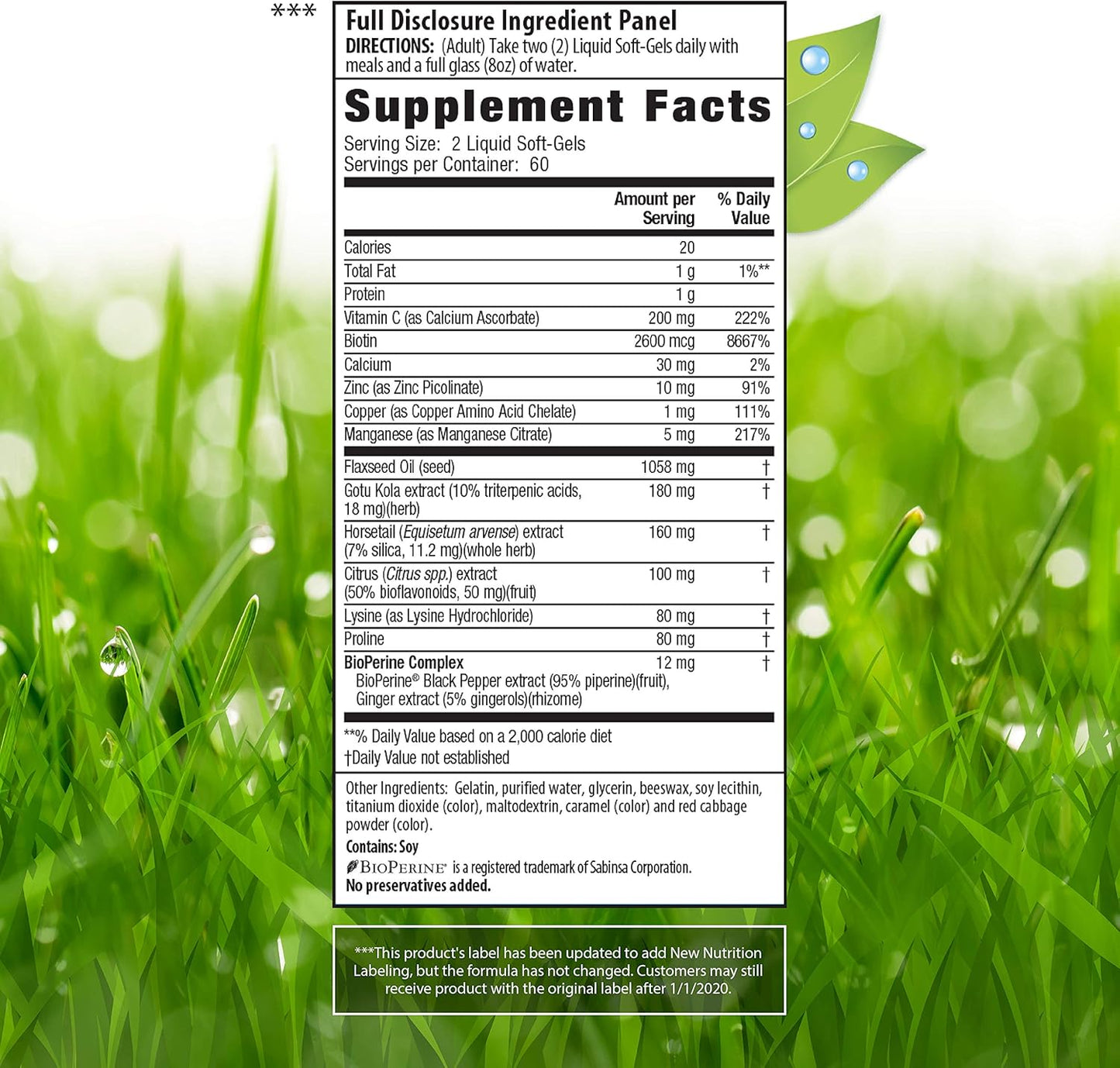 Irwin Naturals Hair and Nails Liquid Softgels - Promotes Stronger, Longer Hair with Enhanced Shine and Texture - 60 Servings