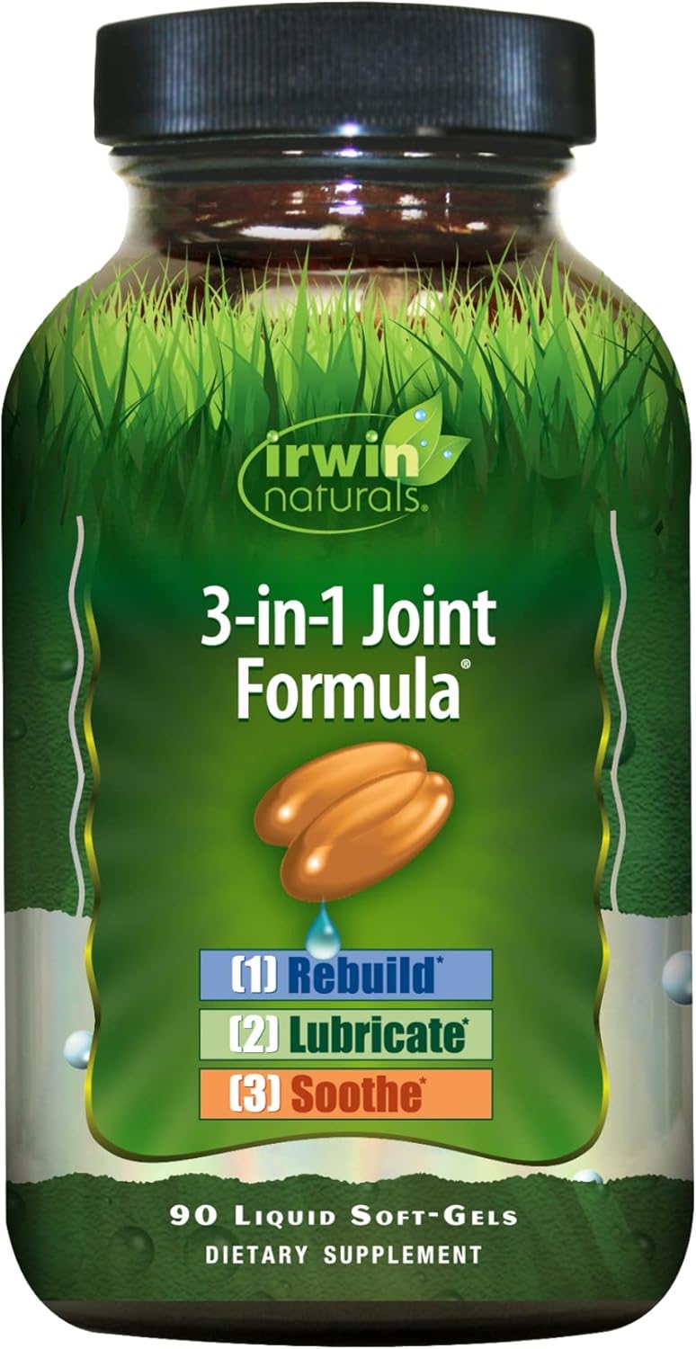 Irwin Naturals Joint Support Supplement - 3-in-1 Formula with Glucosamine, Chondroitin, Turmeric, & Boswellia - 90 Softgels