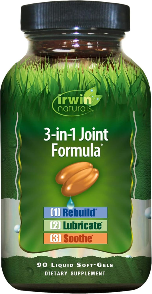 Irwin Naturals Joint Support Supplement - 3-in-1 Formula with Glucosamine, Chondroitin, Turmeric, & Boswellia - 90 Softgels
