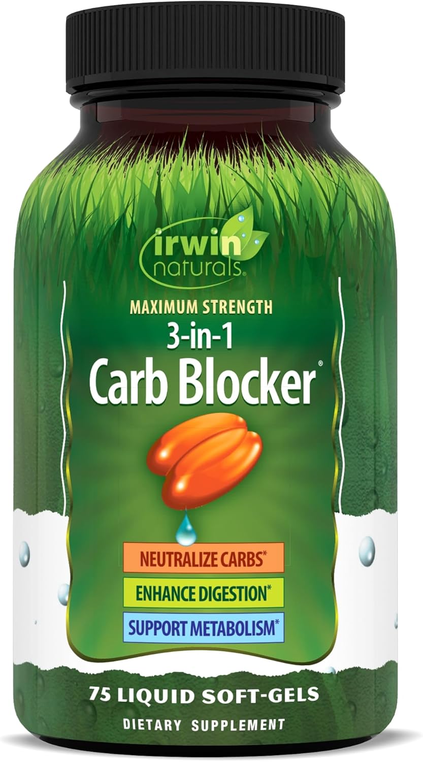 Irwin Naturals Maximum Strength Carb Blocker Supplement - 75 Liquid Softgels