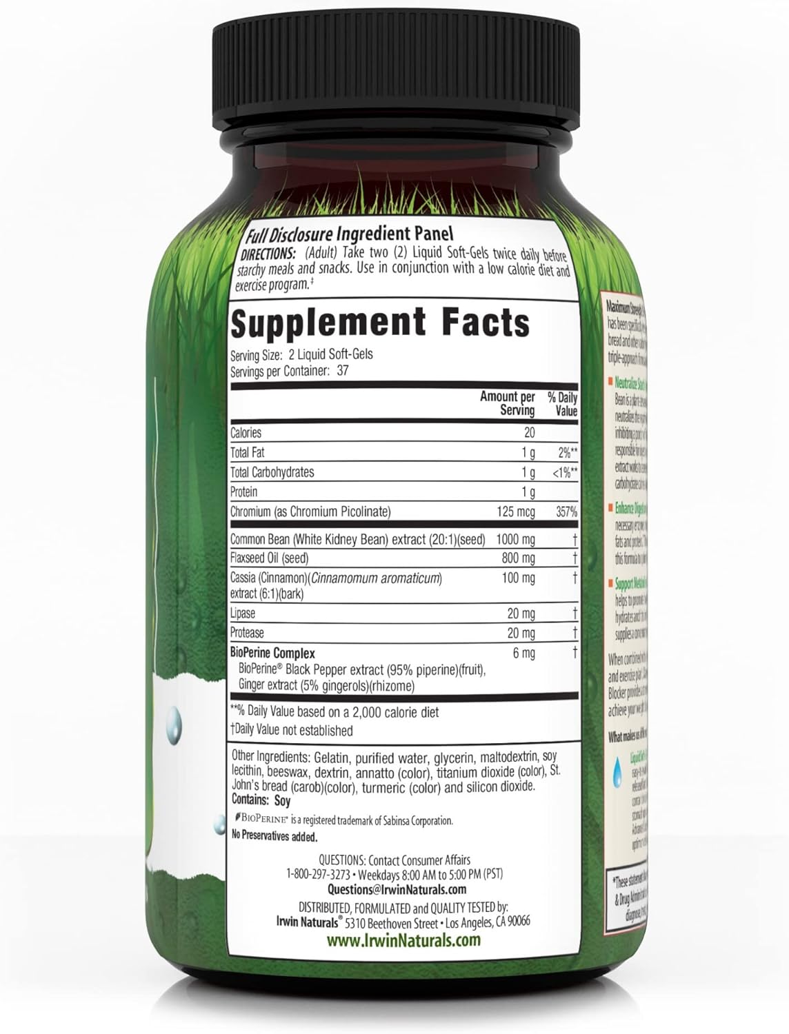 Irwin Naturals Maximum Strength Carb Blocker Supplement - 75 Liquid Softgels