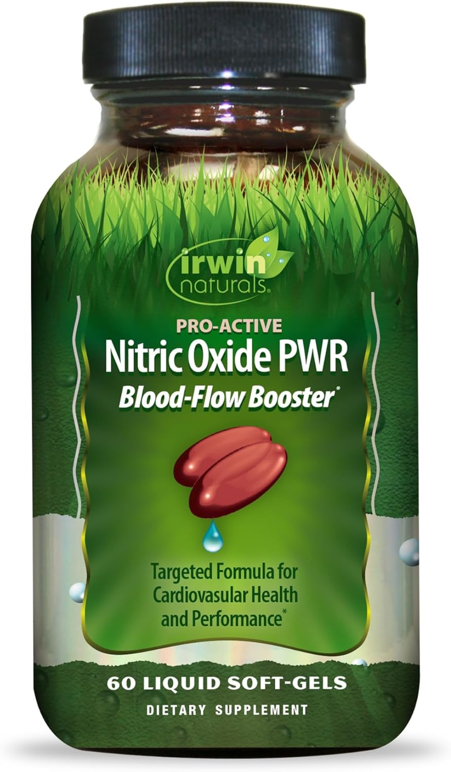 Irwin Naturals Nitric Oxide Booster with L-Citrulline, Beet Root & Red Spinach - 60 Liquid Soft-Gels - Blood Flow Support
