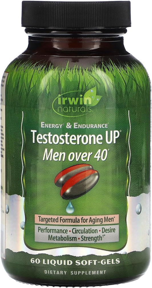 Irwin Naturals Testosterone Up 40+ Men Energy & Endurance Supplement 60 Softgels
