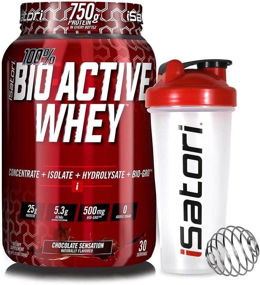iSatori Bio-Active Whey Protein Chocolate Flavor with Classic Blender Bottle - 30 Servings