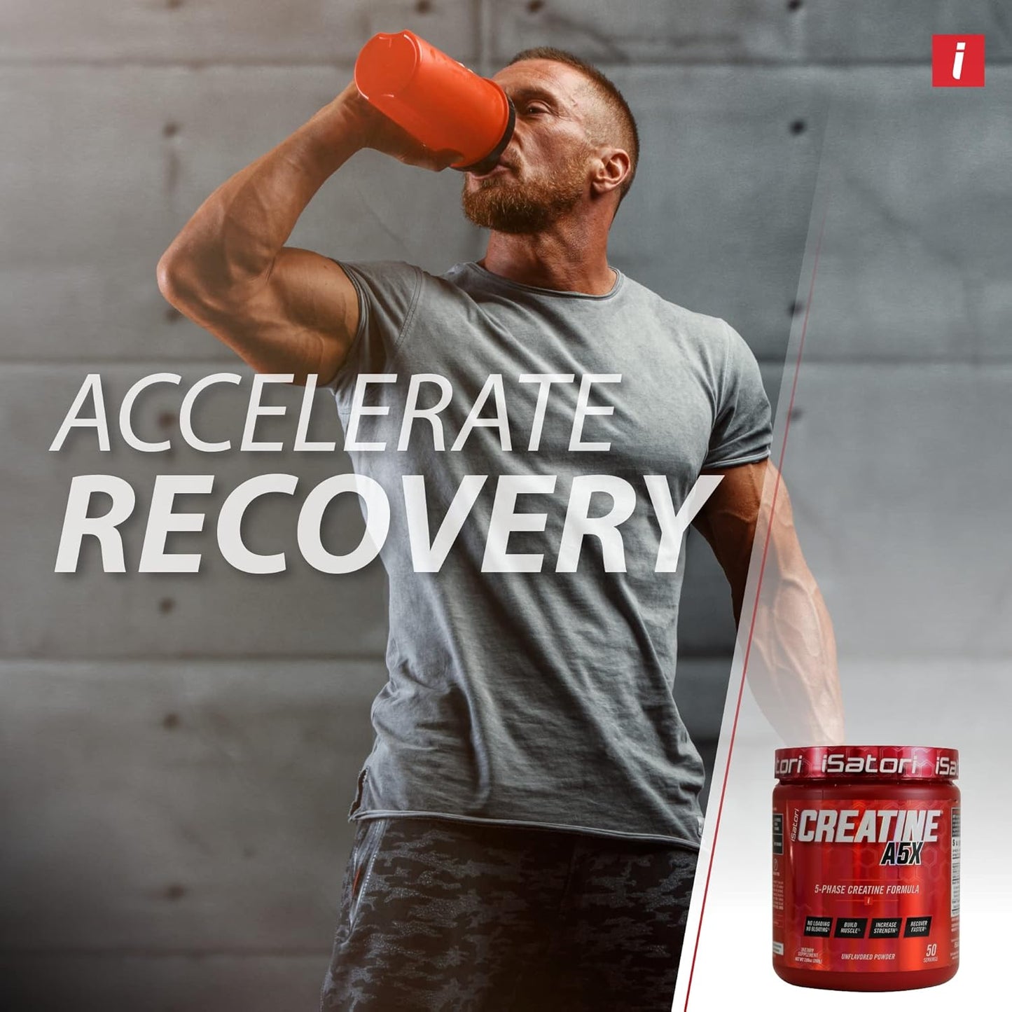 iSatori Creatine A5X: 5 Phase Powder with Betaine Anhydrous for Muscle Building & Recovery, 50 Servings