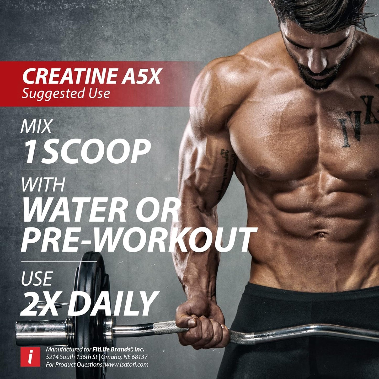 iSatori Creatine A5X: 5 Phase Powder with Betaine Anhydrous for Muscle Building & Recovery, 50 Servings